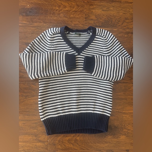 J. Crew Navy and White Knit Sweater - Picture 1 of 3